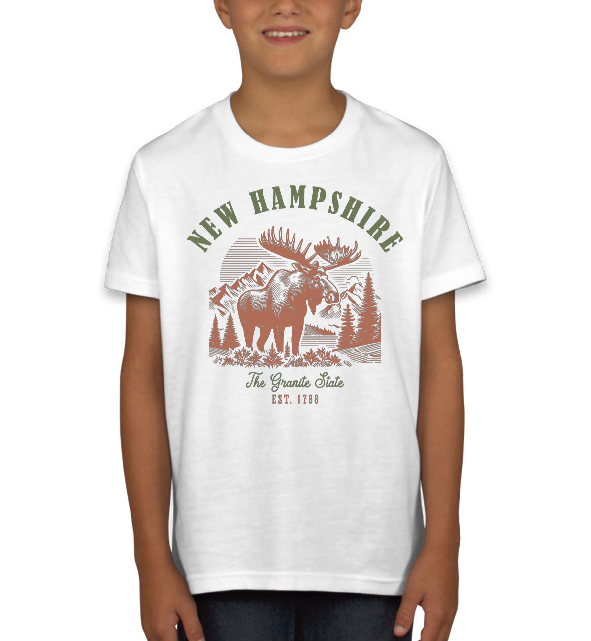 New Hampshire State Vintage Youth T-shirt