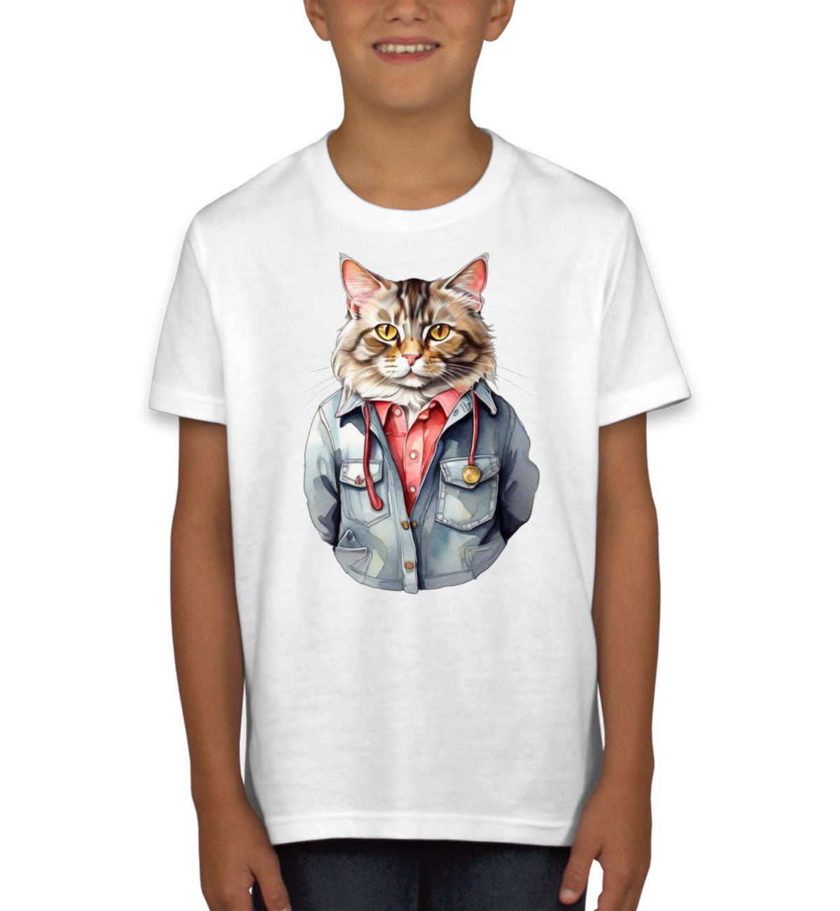 Cool Orange Cat Youth T-shirt