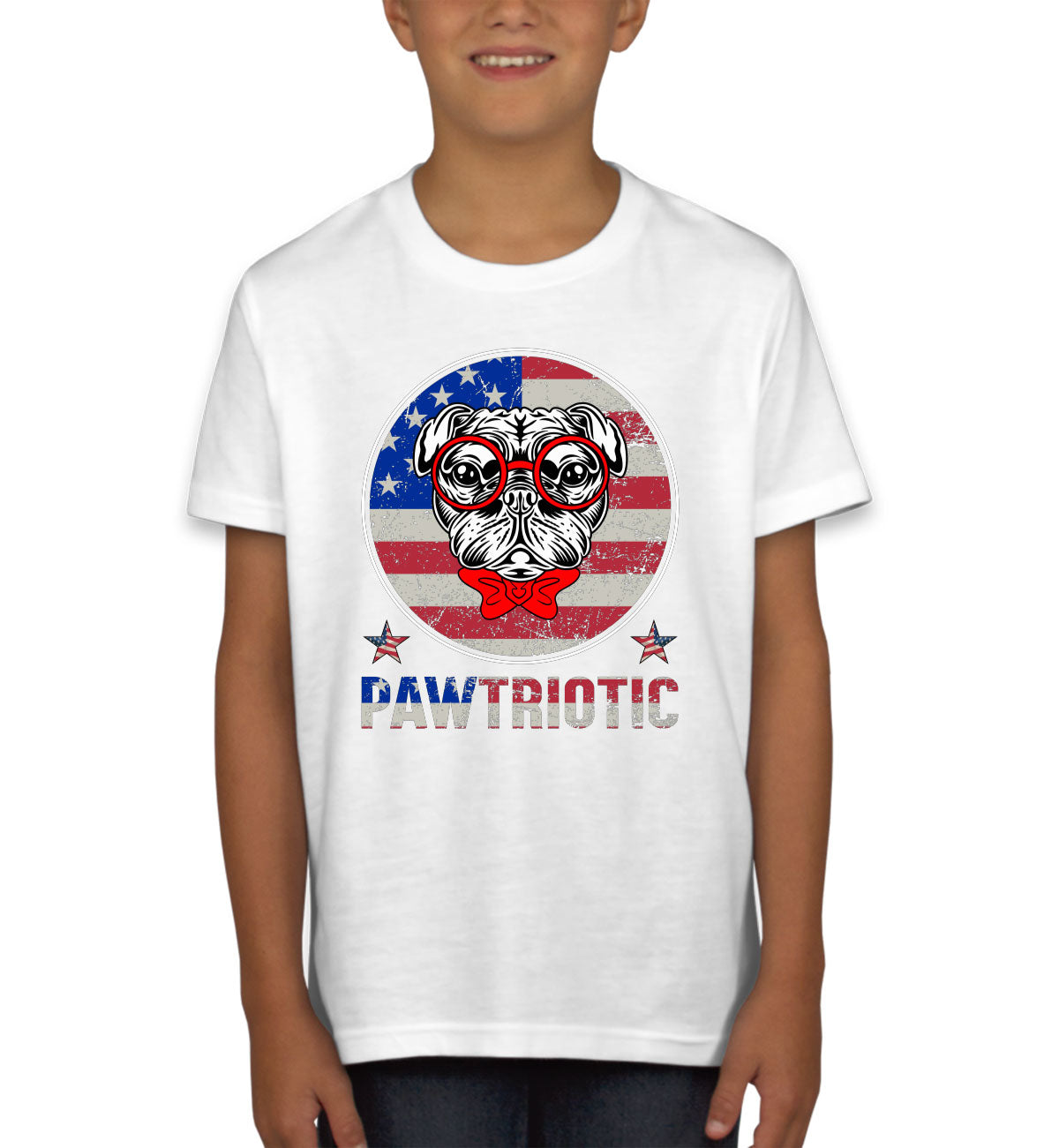 Bulldog Pawtriotic Patriotic Youth T-shirt