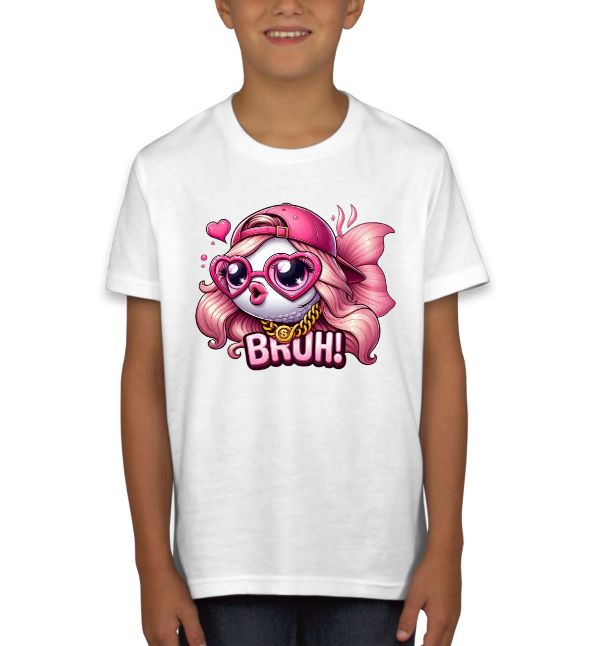 Pink Bass Fishing Youth T-shirt