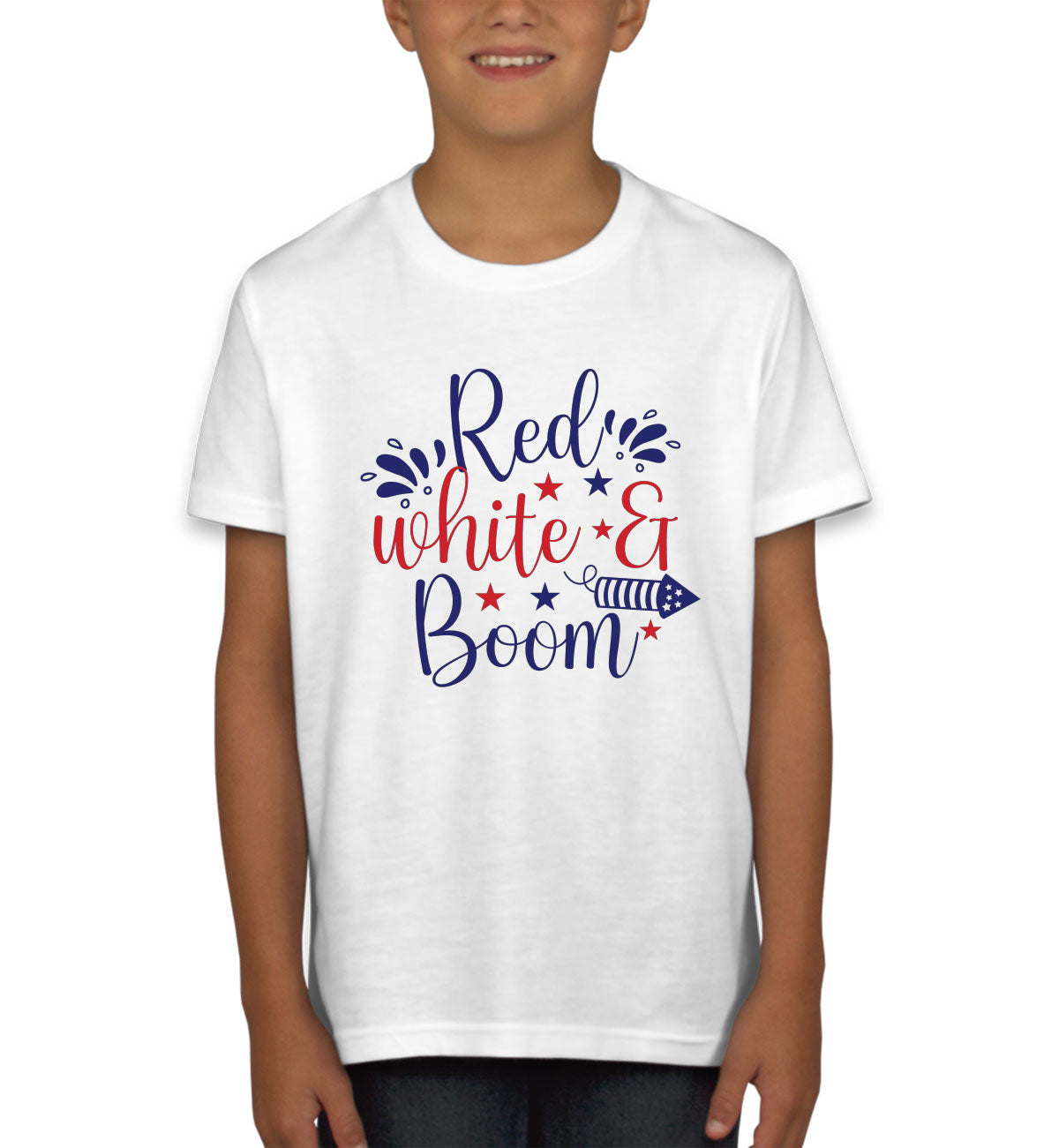Red White And Boom Patriotic Youth T-shirt