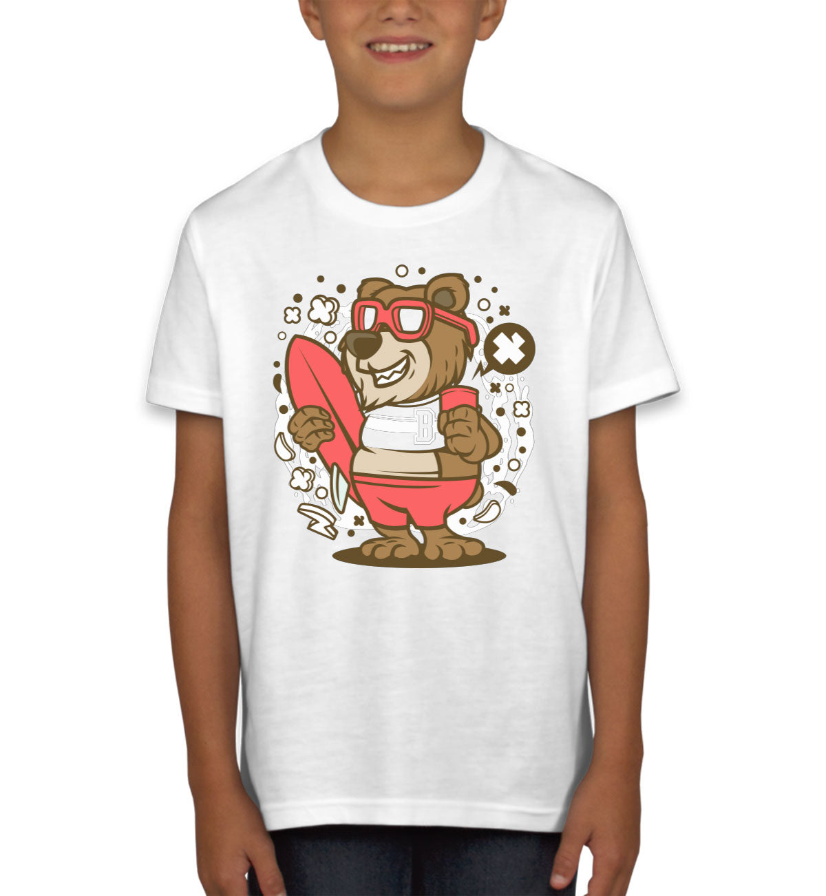 Surfer Bear Youth T-shirt