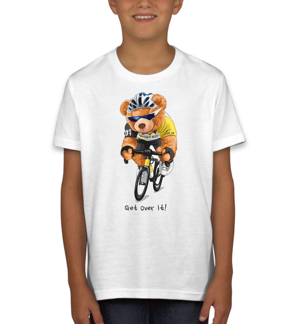 Teddy Bear Biker Get Over It Youth T-shirt