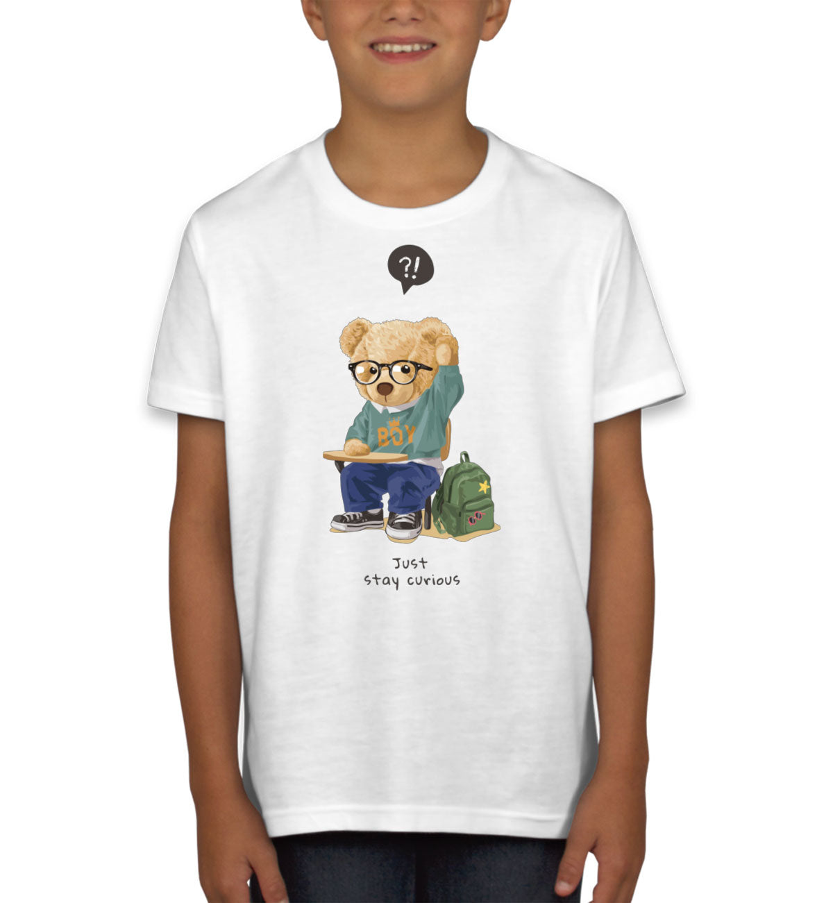 Teddy Bear Just Stay Curious Youth T-shirt