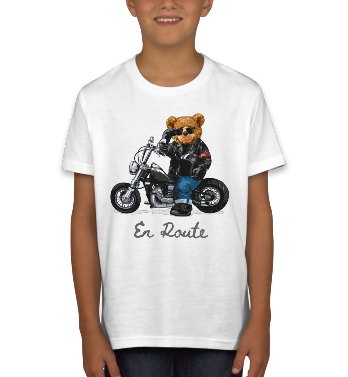 Teddy Bear Biker Youth T-shirt