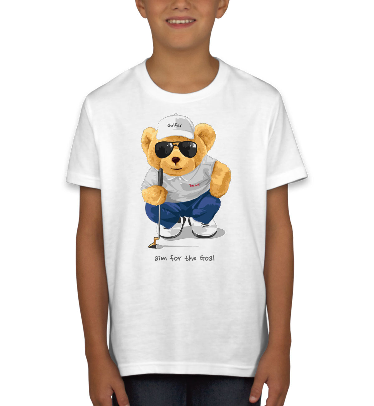 Teddy Bear Golfer Youth T-shirt