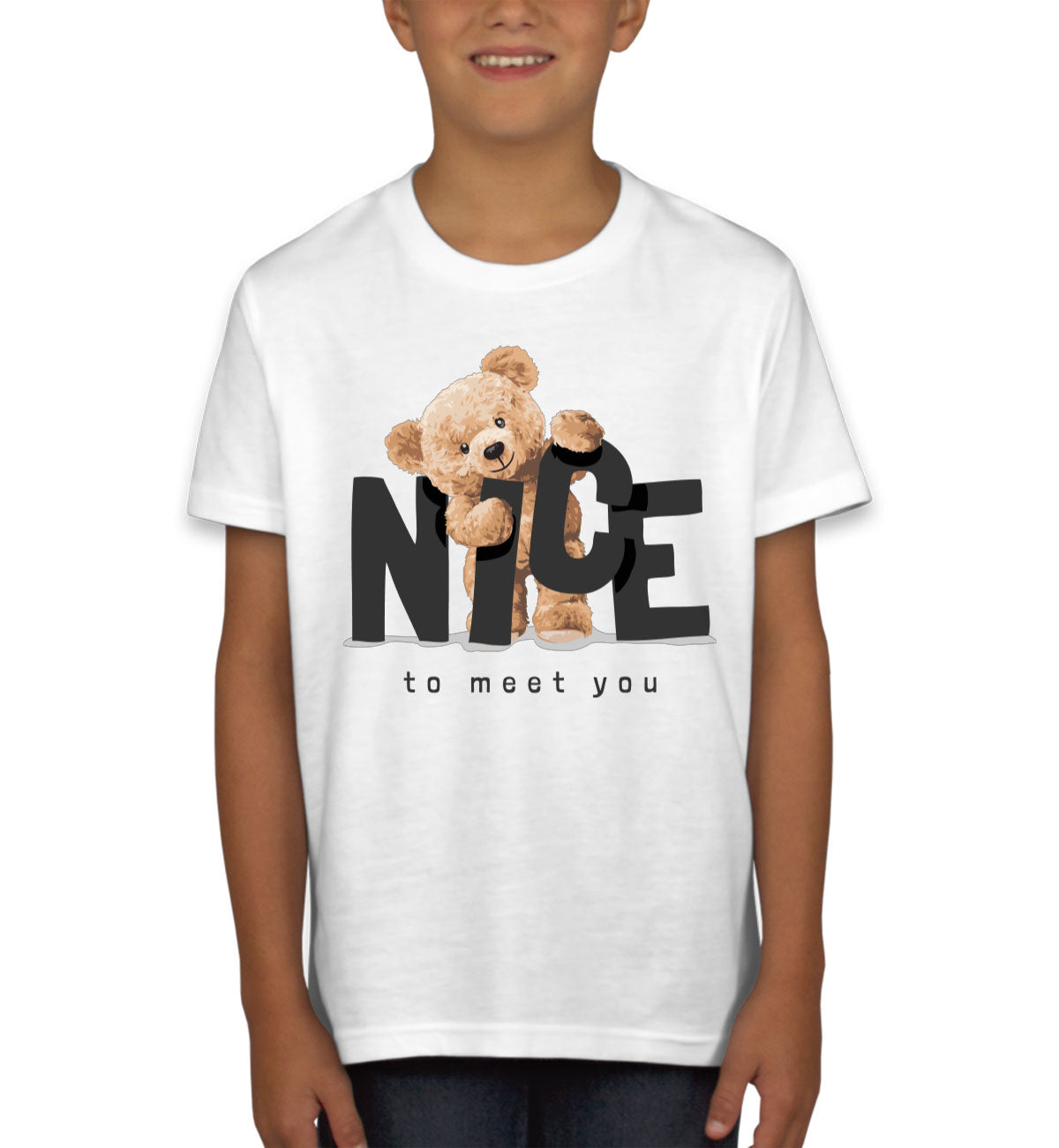 Teddy Bear Nice To Meet You Youth T-shirt