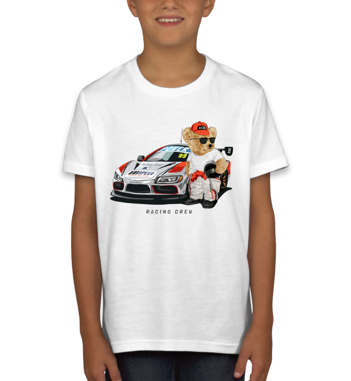 Teddy Bear Racing Crew Youth T-shirt