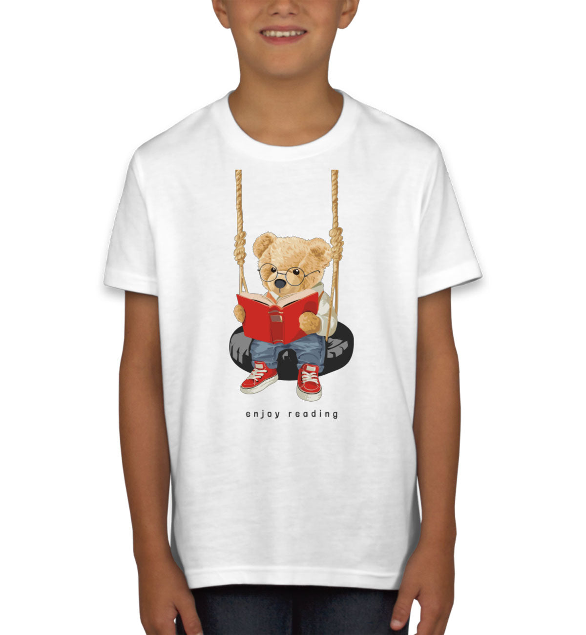 Teddy Bear Reading Youth T-shirt