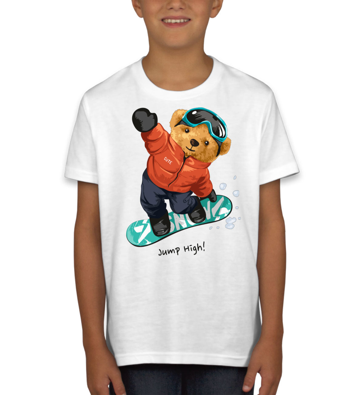 Teddy Bear Ski Board Youth T-shirt