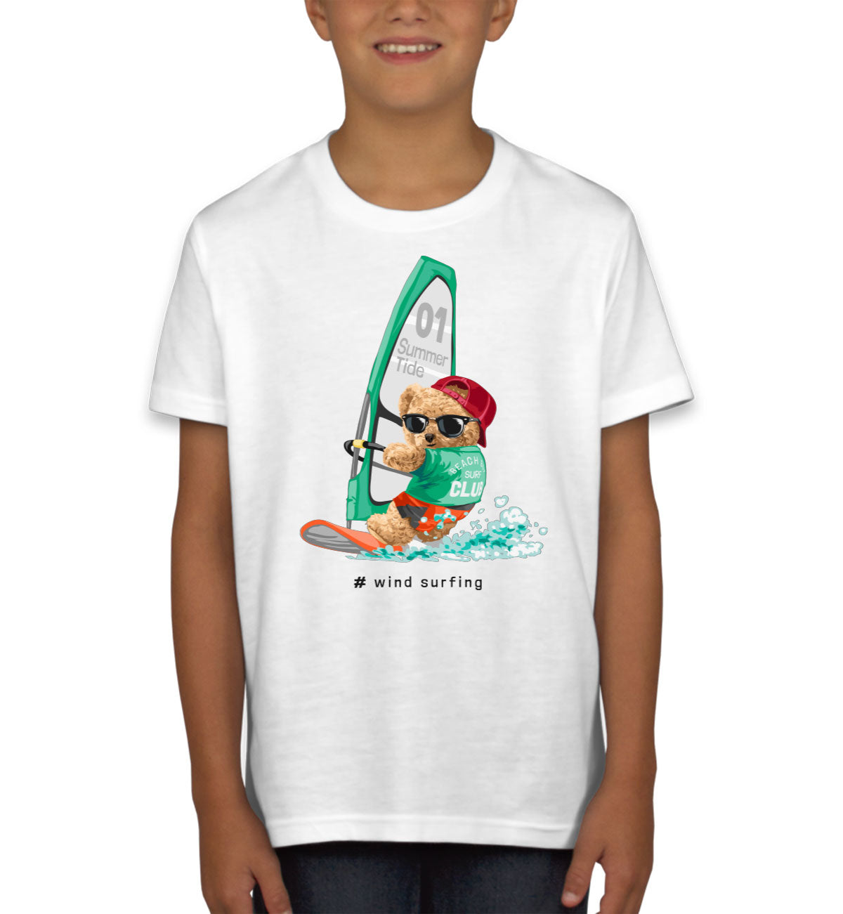 Teddy Bear Surfing Youth T-shirt