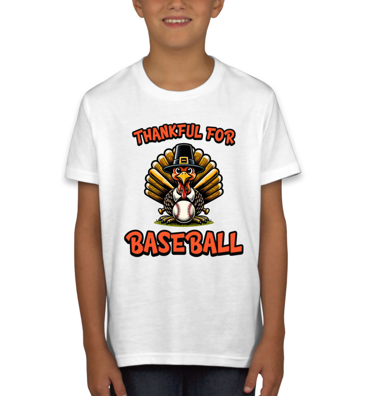 Thankful For Baseball Youth T-shirt