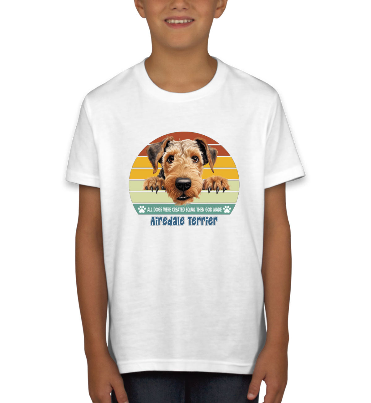 All Dogs Were Created Equal Airedale Terrier Youth T-shirt