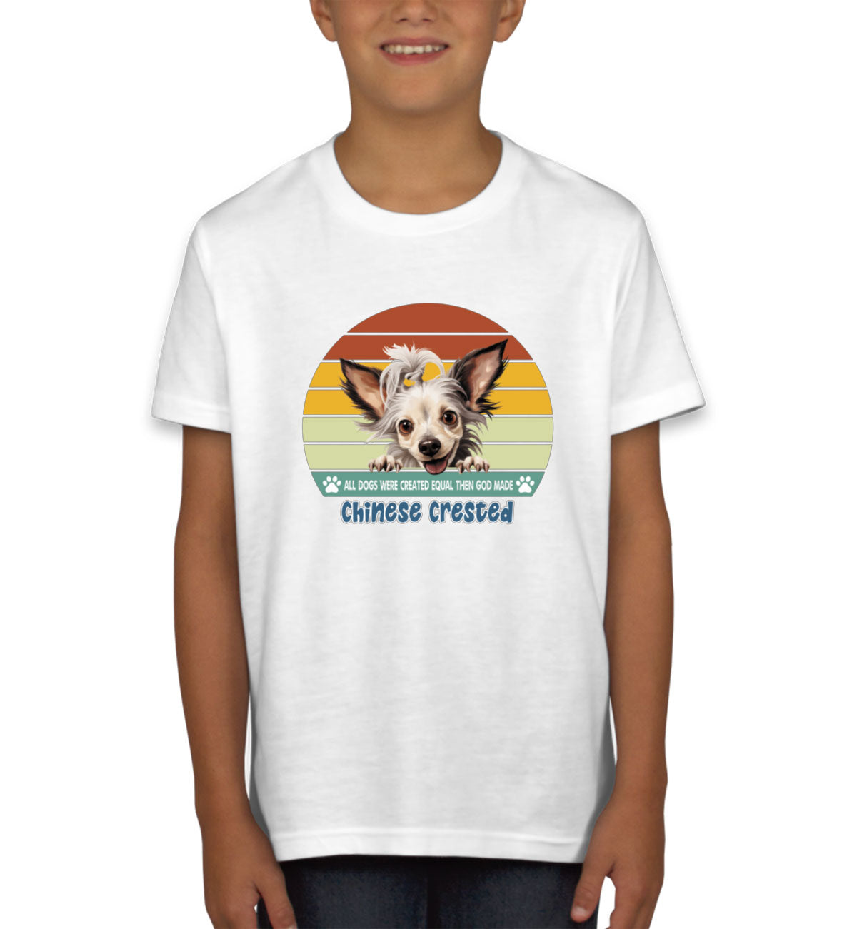 All Dogs Were Created Equal Chinese Crested Youth T-shirt