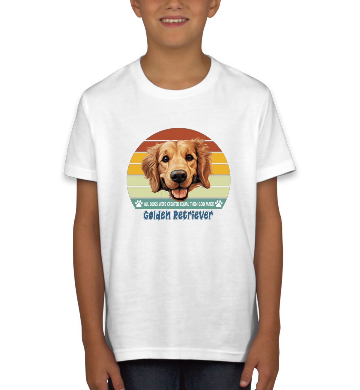 All Dogs Were Created Equal Golden Retriever Youth T-shirt