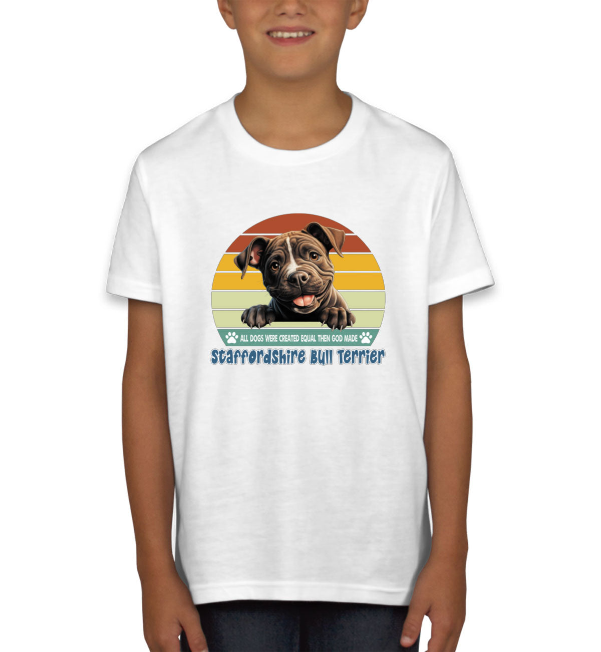 All Dogs Were Created Equal Staffordshire Bull Terrier Youth T-shirt