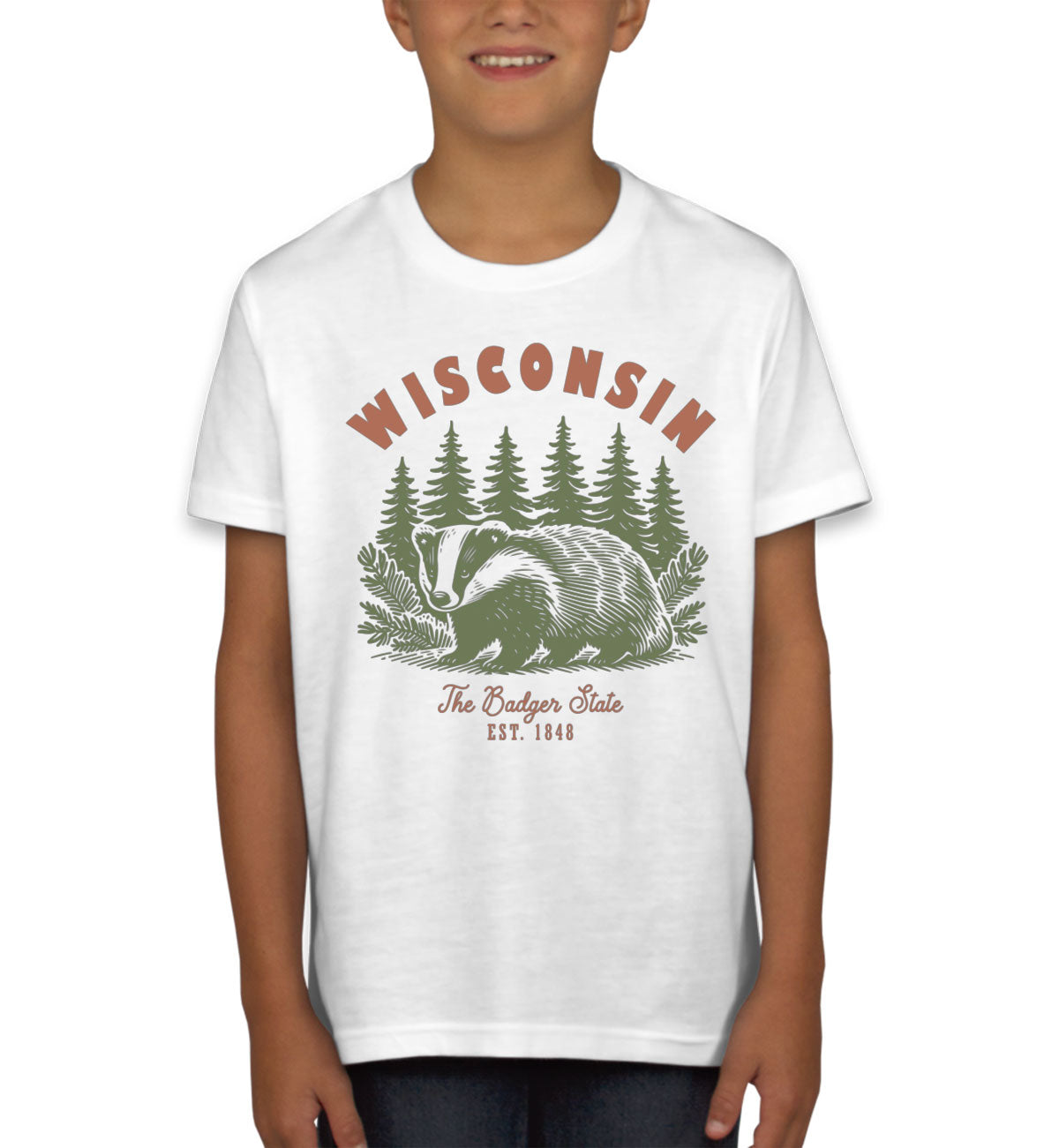 Wisconsin State Vintage Youth T-shirt