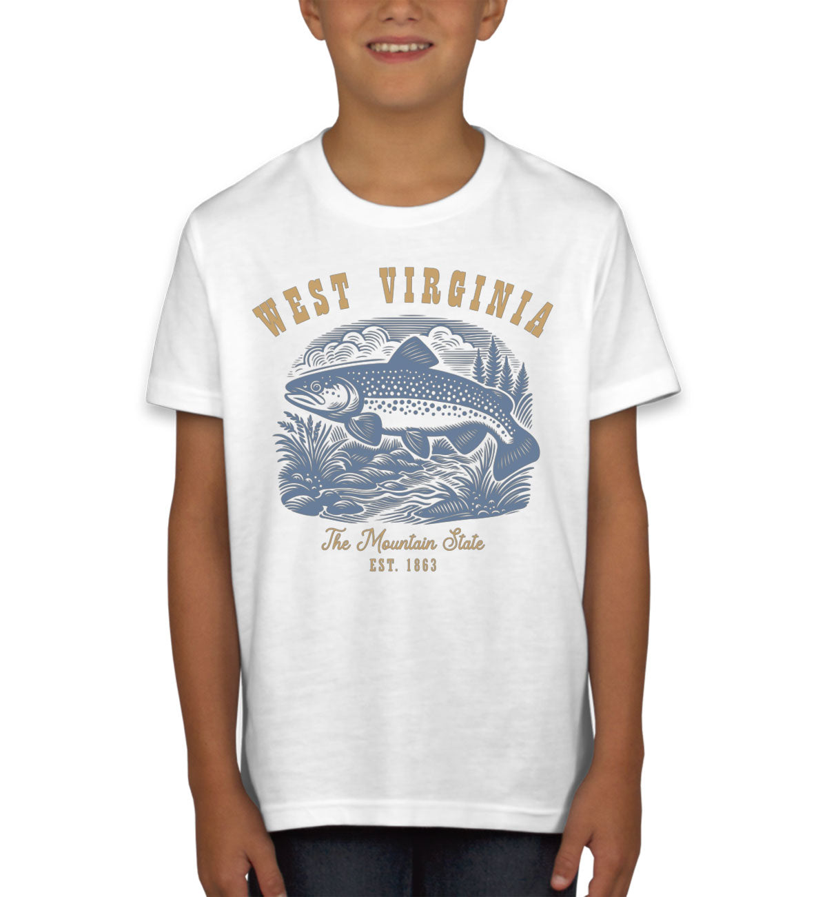 West Virginia State Vintage Youth T-shirt