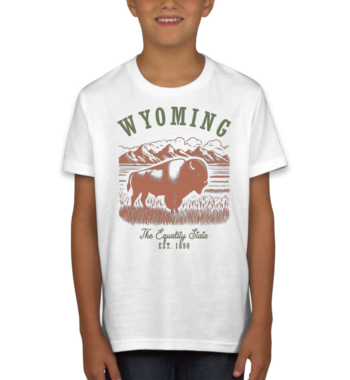 Wyoming State Vintage Youth T-shirt