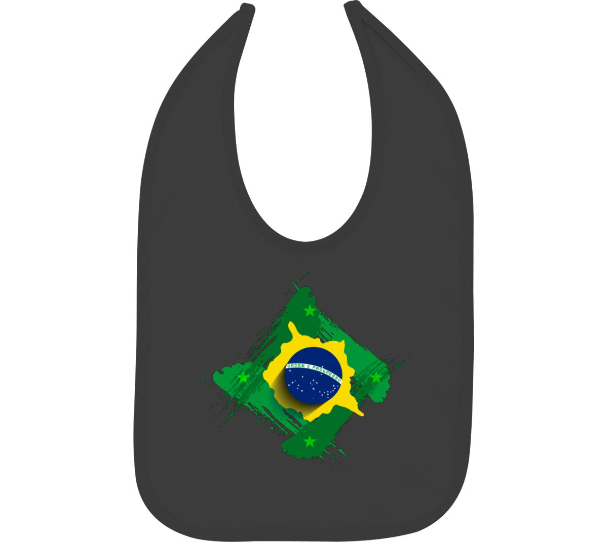 Brazil Flag Diamond Shape Baby Bib