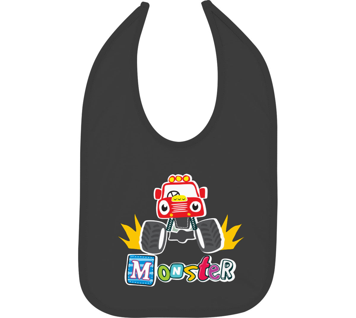 Cute Monster Truck Baby Bib