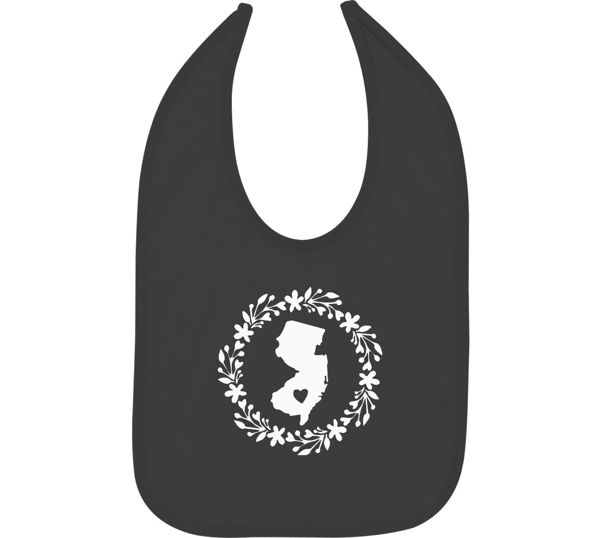 New Jersey NJ Heart Baby Bib