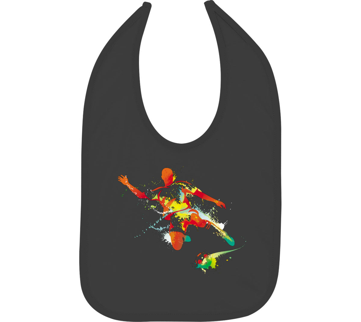 Colorful Soccer Player Baby Bib