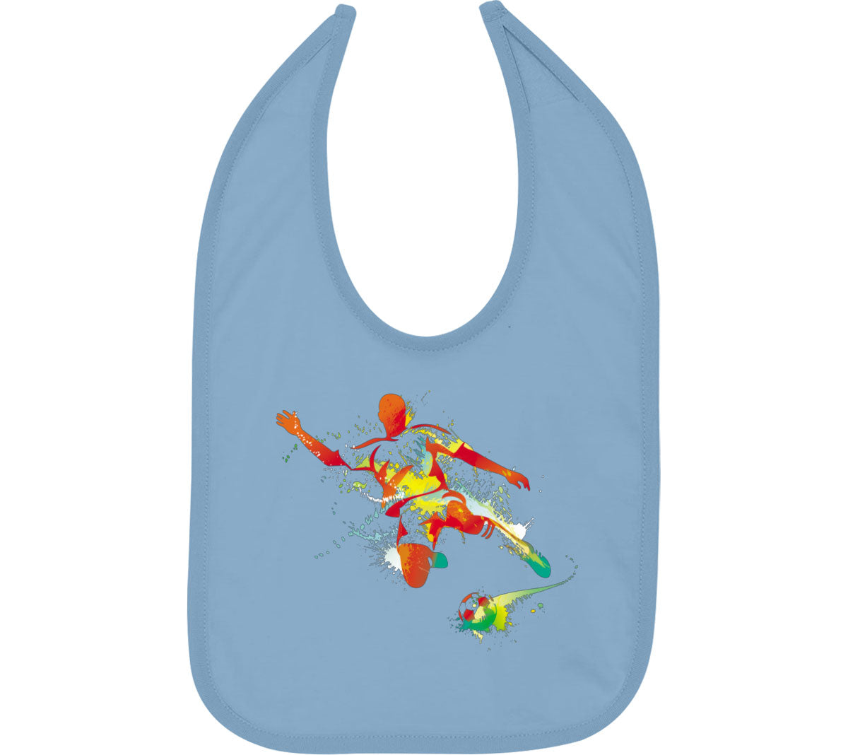 Colorful Soccer Player Baby Bib