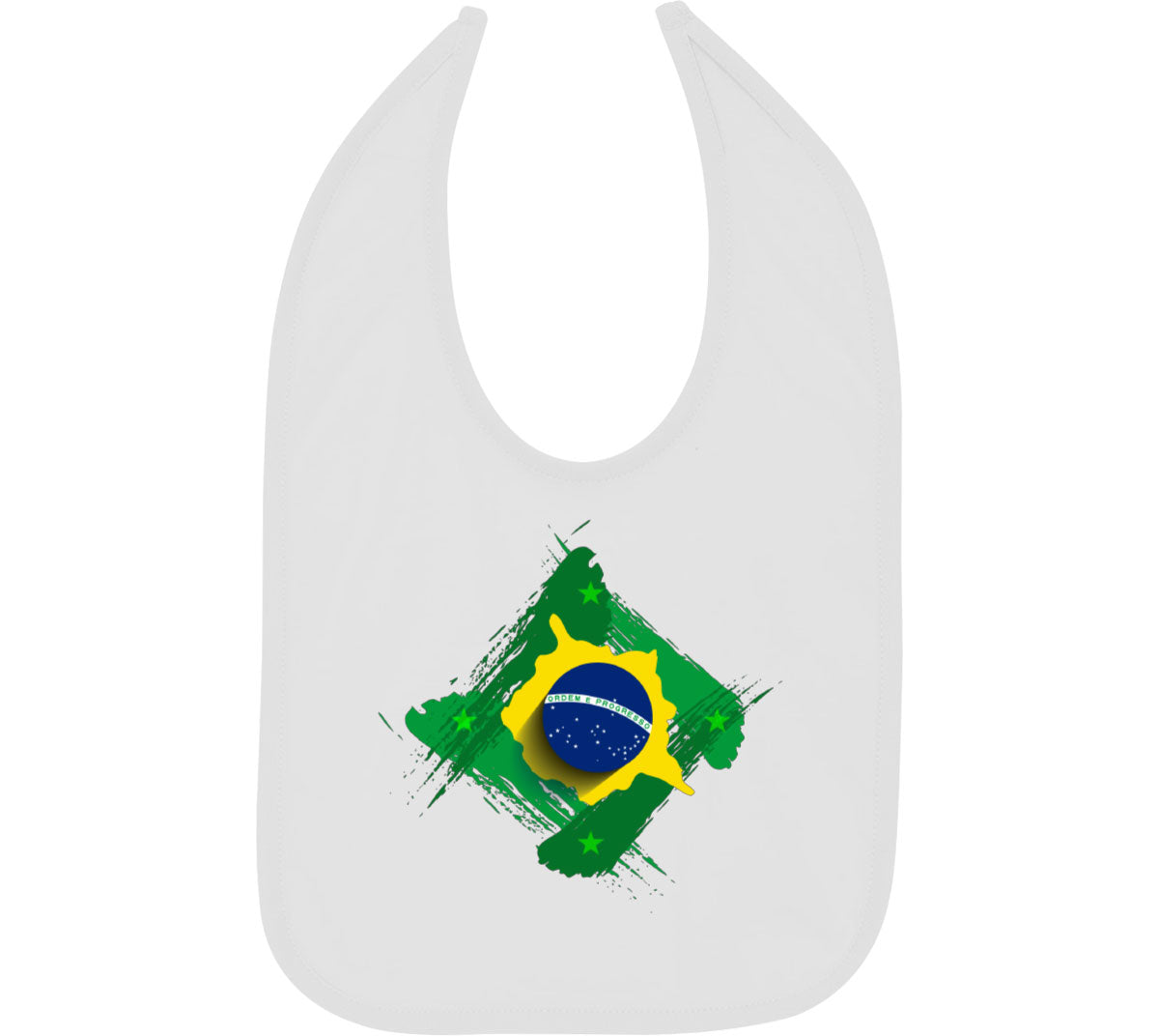 Brazil Flag Diamond Shape Baby Bib