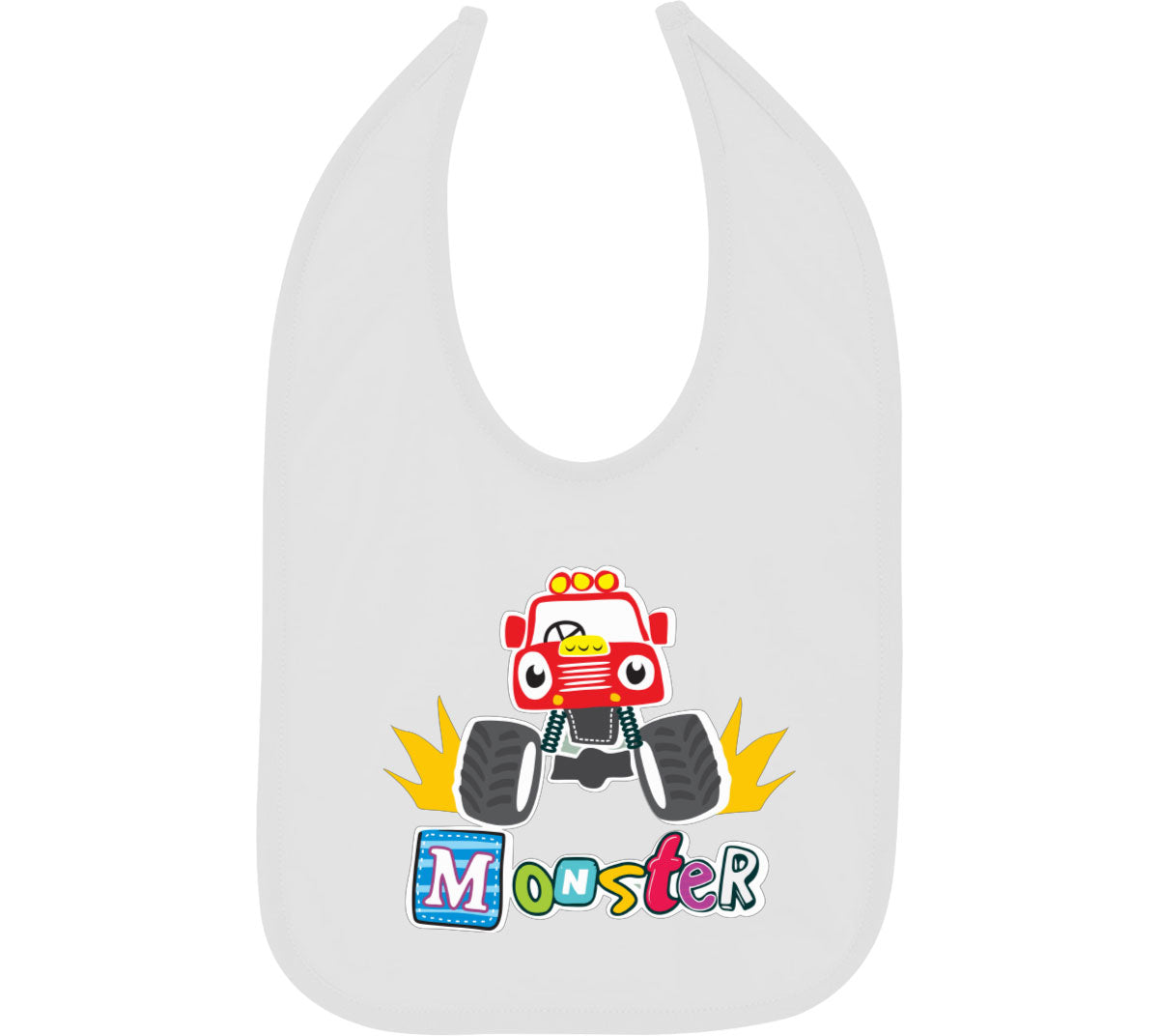 Cute Monster Truck Baby Bib