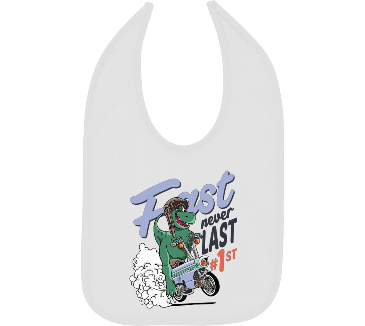 Fast Dinosaur Never Last #1 Baby Bib