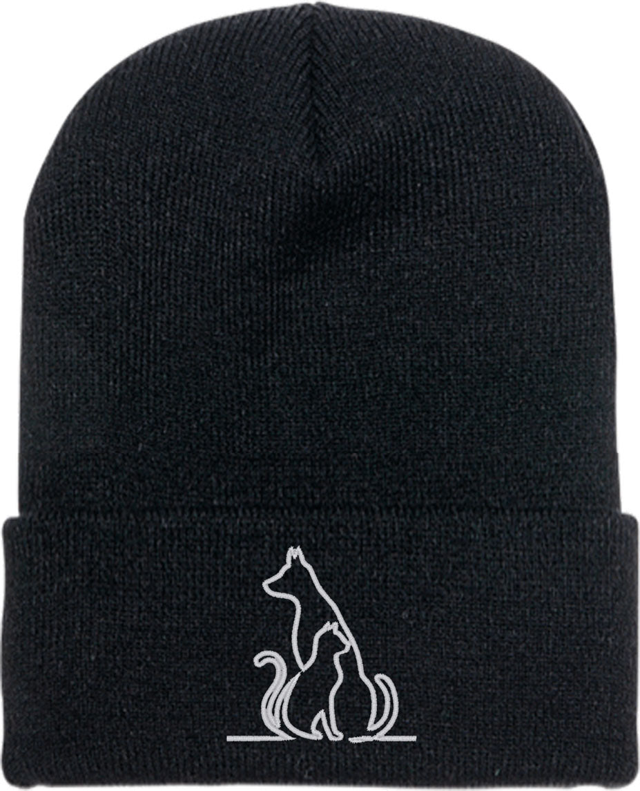 Dog And Cat Knit Beanie