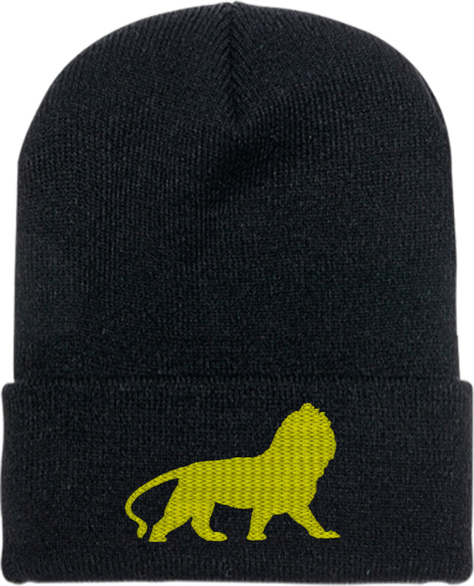 Lion Silhouette Knit Beanie