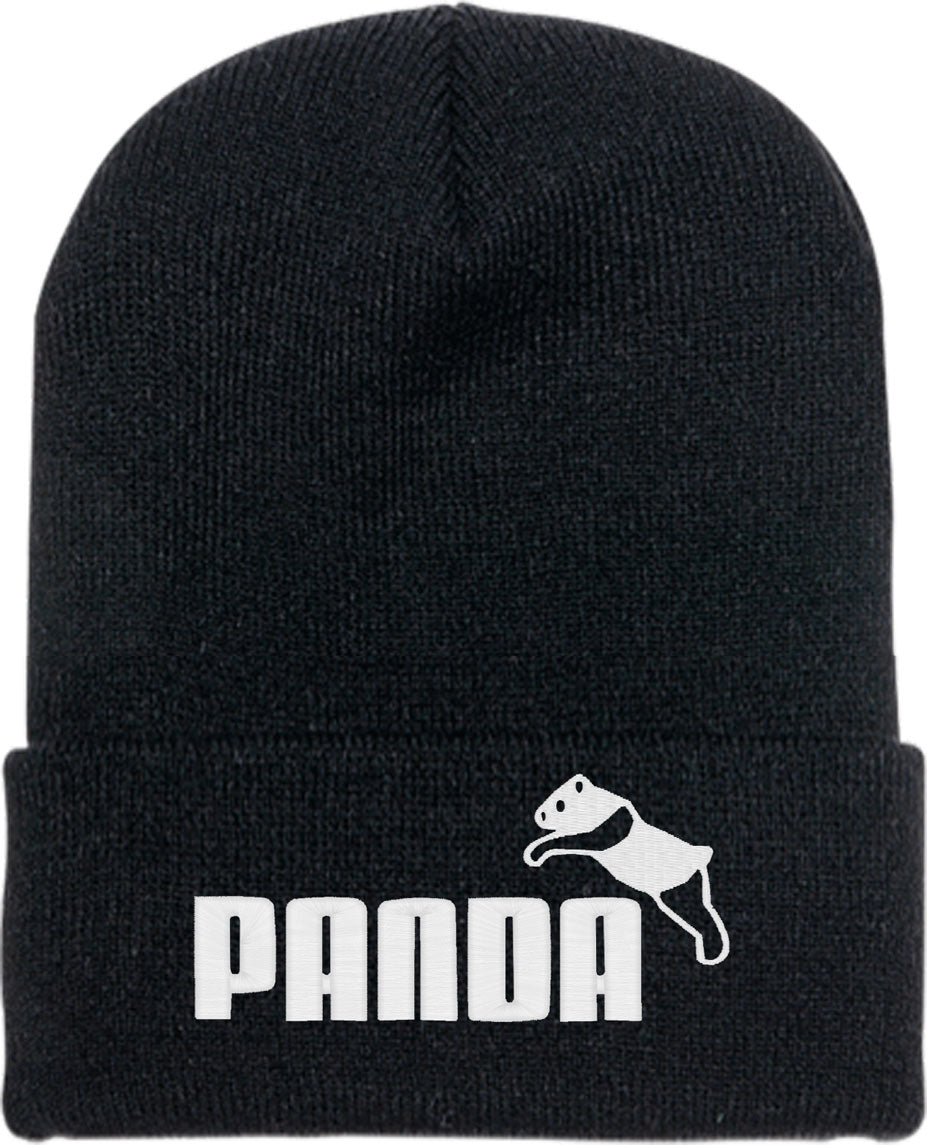 Panda Puma Funny Logo Knit Beanie