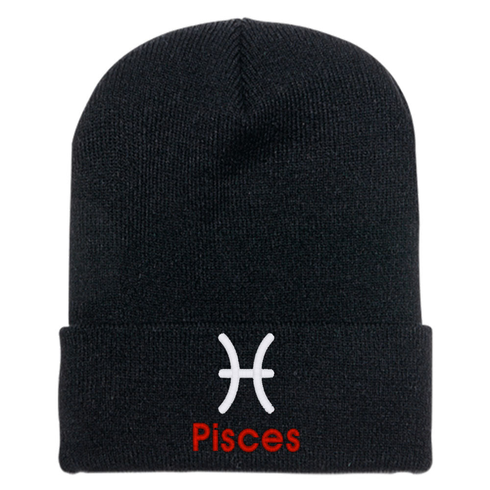 Pisces Zodiac Sign Horoscope Astrology Knit Beanie