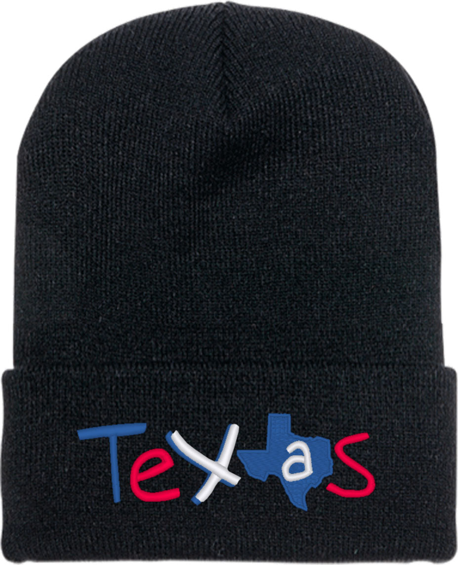 Texas State Map Knit Beanie