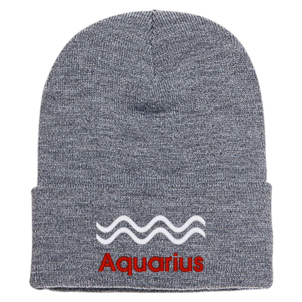 Aquarius Zodiac Sign Horoscope Astrology Knit Beanie