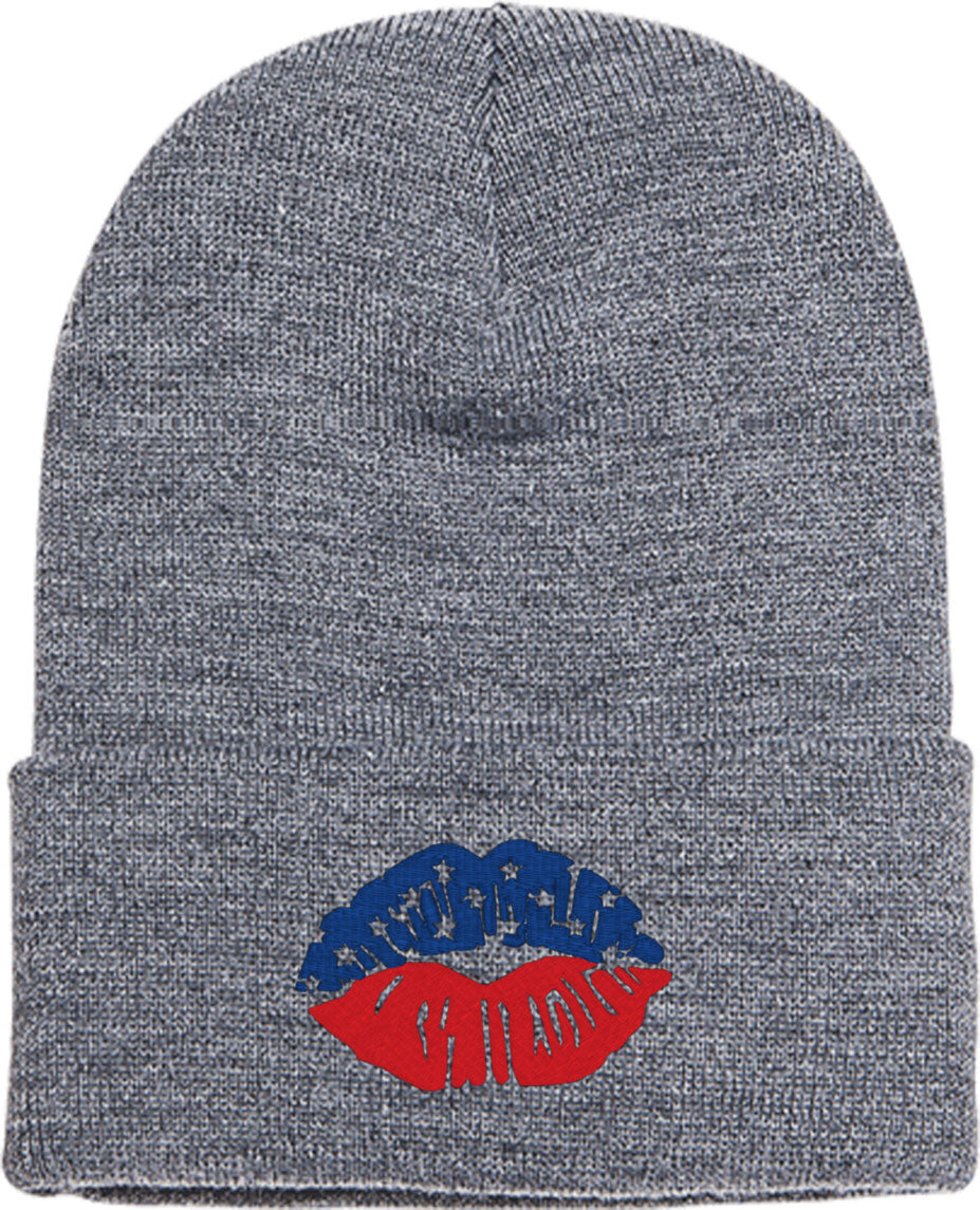 USA American Lips Knit Beanie