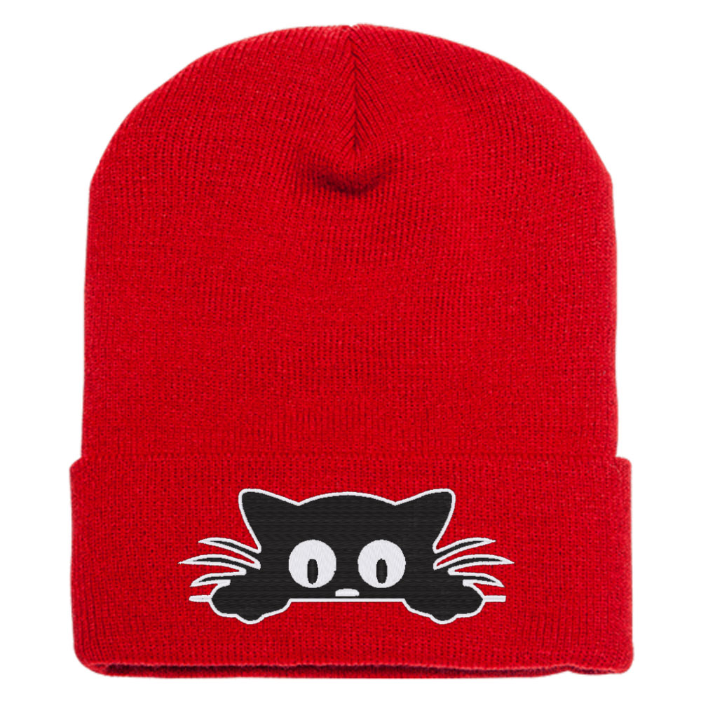 Black Cat Knit Beanie