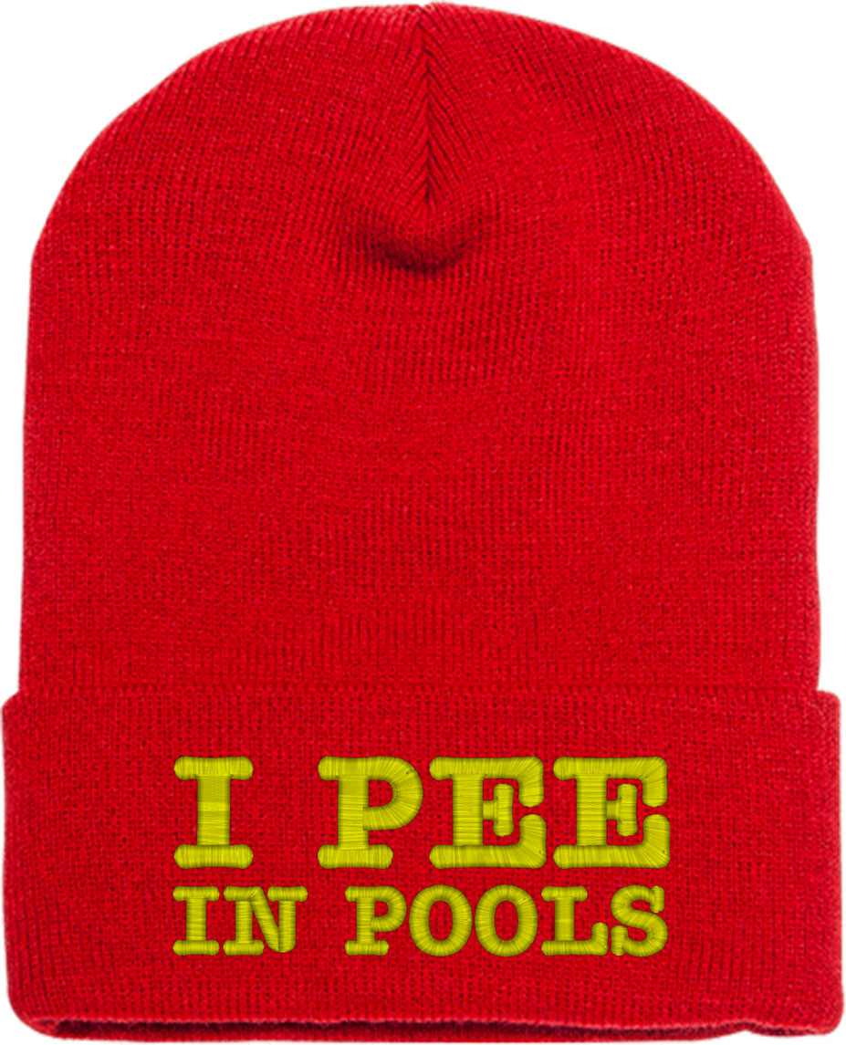 I Pee In Pools Knit Beanie