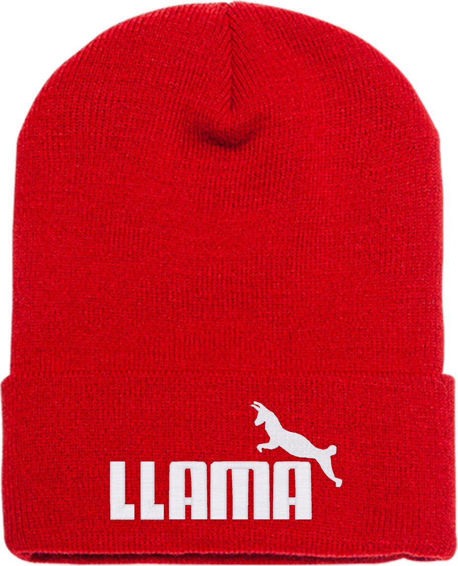 Llama Puma Funny Logo Knit Beanie