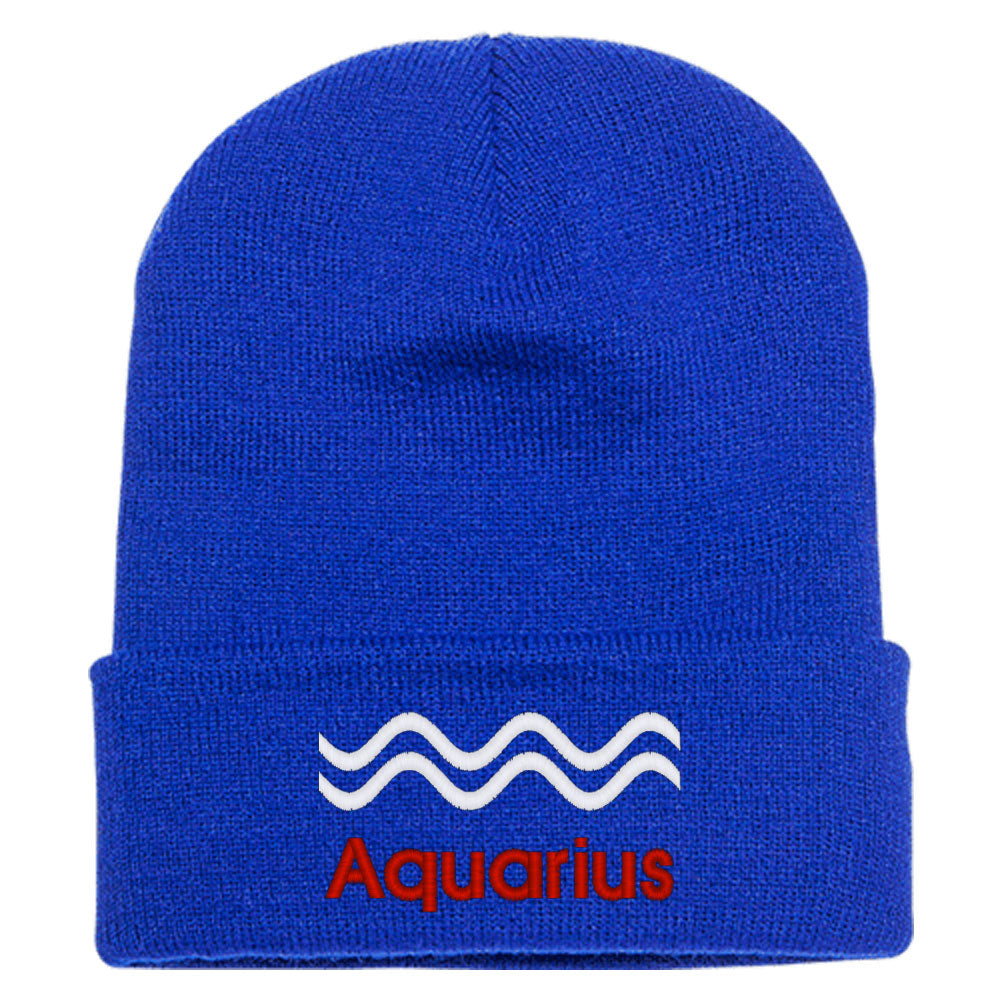 Aquarius Zodiac Sign Horoscope Astrology Knit Beanie