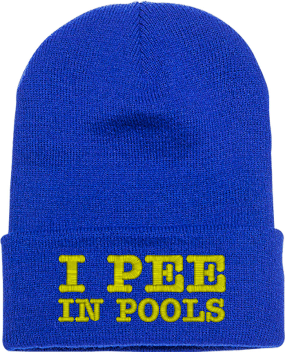 I Pee In Pools Knit Beanie