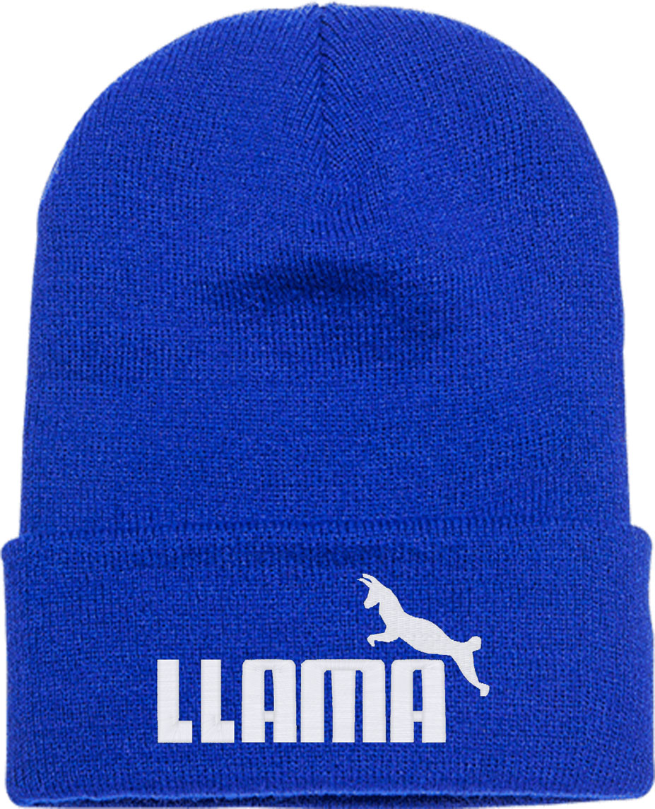 Llama Puma Funny Logo Knit Beanie