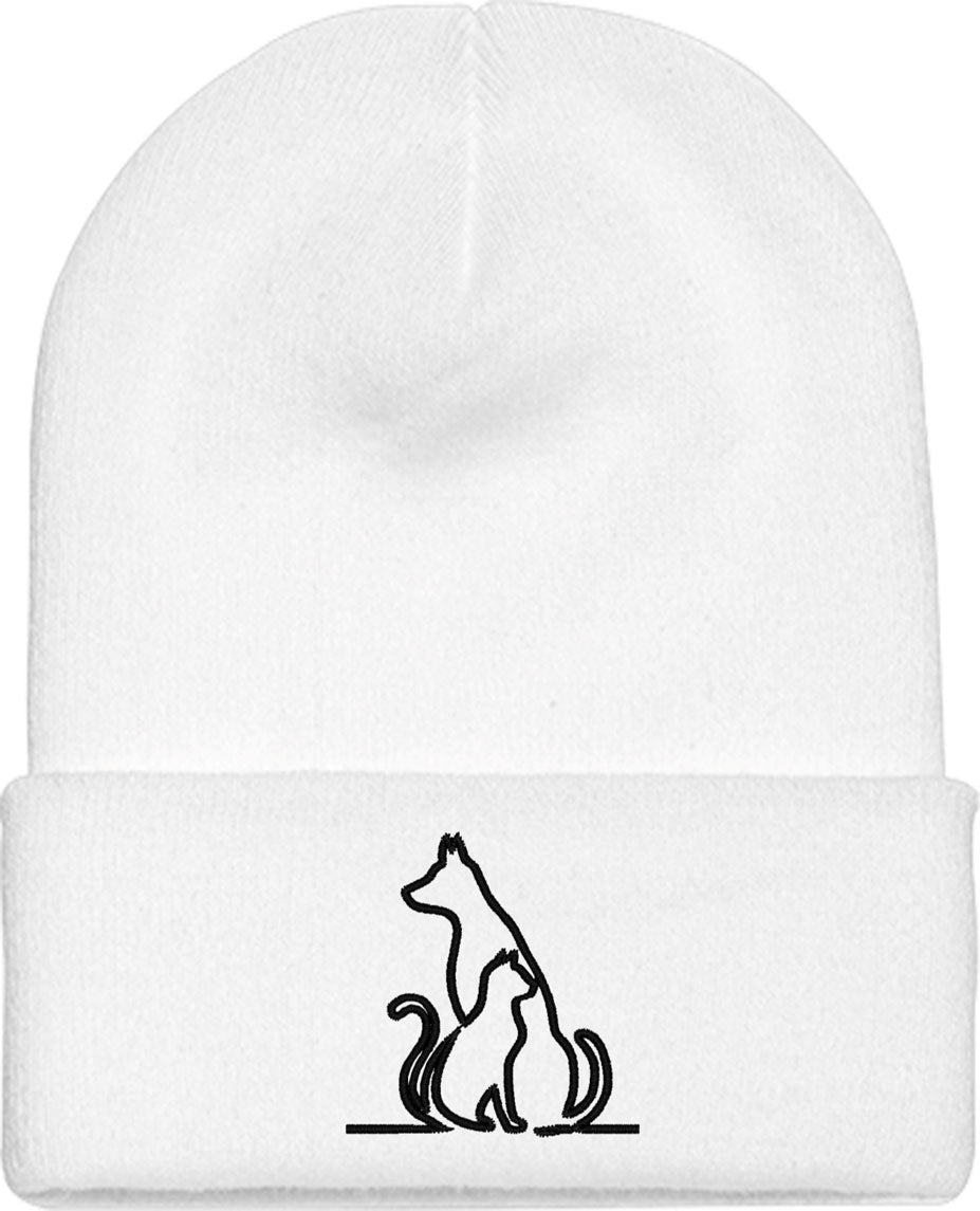 Dog And Cat Knit Beanie