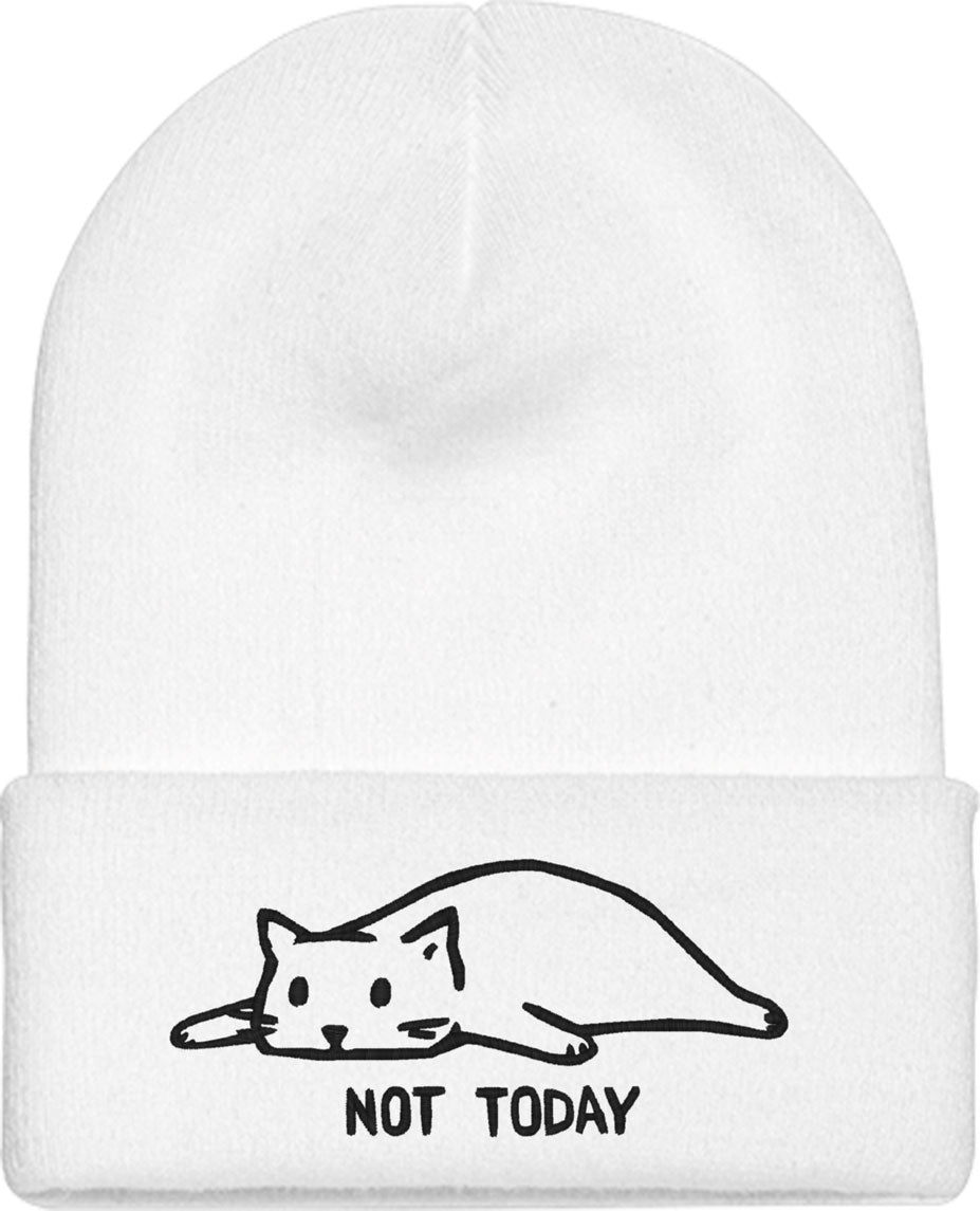 Not Today Cat Knit Beanie