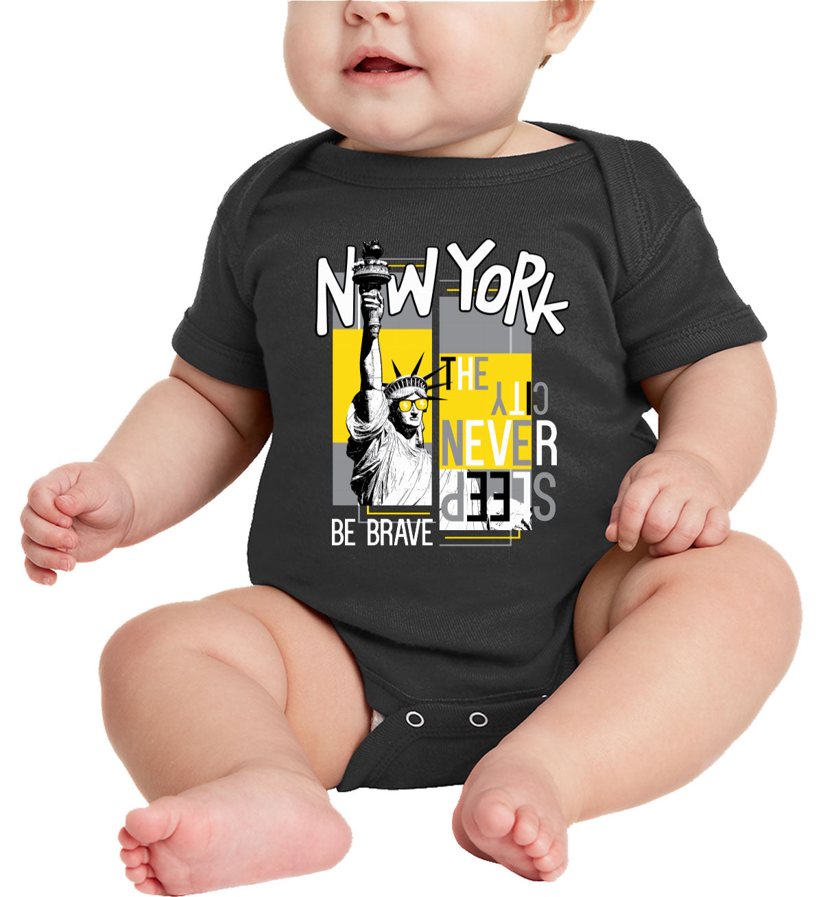 New York The City Never Sleep Baby Onesie