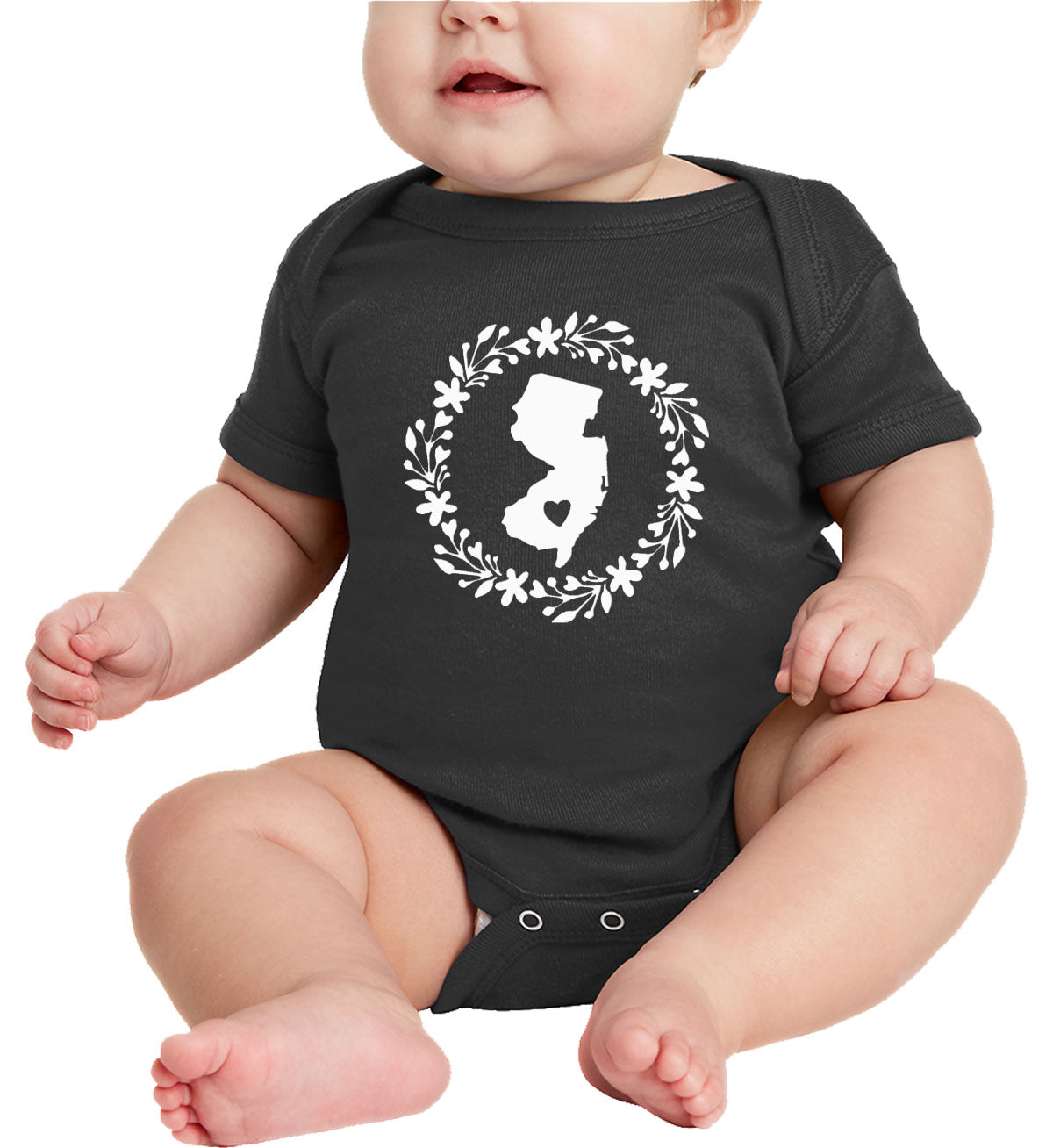 New Jersey NJ Heart Baby Onesie