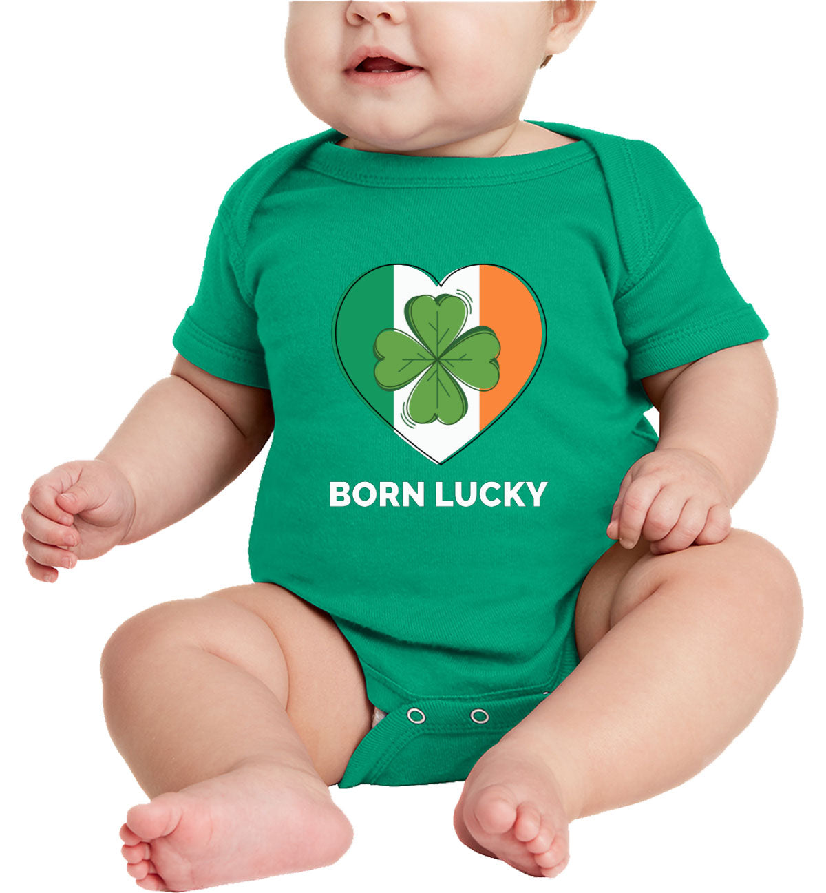 Born Lucky Ireland Flag St. Patrick's Day Baby Onesie