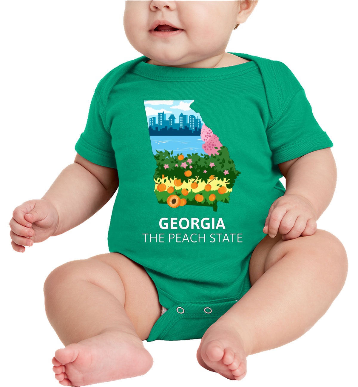 Georgia The Peach State Baby Onesie